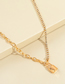 Fashion Gold Alloy Claw Chain Gold Lock Necklace