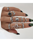 Fashion Silver Alloy Snake-shaped Gossip Feather Ring Set