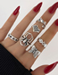 Fashion Silver Alloy Spider Butterfly Cobweb Rose Flower Ring Set