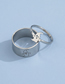Fashion Silver Stainless Steel Laser Glossy Ghost Ring Set
