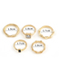 Fashion Gold Alloy Diamond Twisted Twist Geometry Ring Set