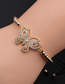 Fashion Cb00279cx+copper Bead Black Rope Copper Inlaid Zirconium Butterfly Pull Bracelet