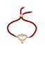 Fashion Cb00278cx+copper Bead Black Rope Copper Inlaid Zirconium Love Heart Red String Drawstring Bracelet