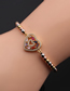 Fashion Cb00276cx+ Mixed Color Bead Chain Copper Inlaid Zirconium Peach Heart Red String Bracelet