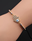 Fashion Cb00271cx+copper Beads Black Rope Gold-plated Copper And Diamond Eye Palm Bracelet