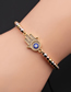 Fashion Cb00270cx+ Mixed Color Bead Chain Gold-plated Copper And Diamond Eye Palm Bracelet