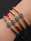 Fashion Cb00269yh+ Mixed Color Bead Chain Gold-plated Copper And Diamond Eye Palm Bracelet