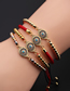 Fashion Cb00268yh+ Mixed Color Bead Chain Gold-plated Copper And Diamond Eye Palm Bracelet