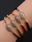 Fashion Cb00266cx+black Rope Gold-plated Copper And Diamond Eye Palm Bracelet
