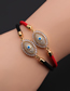 Fashion Cb00266cx+ Mixed Color Bead Chain Gold-plated Copper And Diamond Eye Palm Bracelet