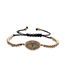 Fashion Cb00266cx+black Rope Gold-plated Copper And Diamond Eye Palm Bracelet