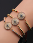 Fashion Cb00265cx+copper Bead Black Rope Gold-plated Copper And Diamond Eye Palm Bracelet