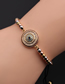 Fashion Cb00265cx+ Mixed Color Bead Chain Gold-plated Copper And Diamond Eye Palm Bracelet