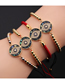 Fashion Cb00264cx+copper Beads Black Rope Gold-plated Copper And Diamond Eye Palm Bracelet