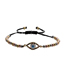 Fashion Cb00262cx+ Mixed Color Bead Chain Gold-plated Copper And Diamond Eye Palm Bracelet
