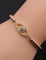 Fashion Cb00261cx+ Mixed Color Bead Chain Gold-plated Copper And Diamond Eye Palm Bracelet