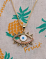 Fashion C Copper Inlaid Zirconium Eye Necklace
