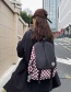 Fashion Red Checkerboard Stitching Nylon Large Capacity Backpack