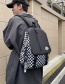 Fashion Pink Checkerboard Stitching Nylon Large Capacity Backpack
