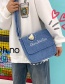Fashion Blue Lamb Wool Cartoon Flap Crossbody Bag