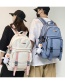 Fashion Blue【no Pendant】 Large Capacity Backpack With Belt Buckle