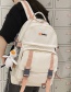 Fashion White [no Pendant] Large Capacity Backpack With Belt Buckle