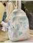 Fashion Gray With White Pendant Tie-dye Large Capacity Canvas Backpack