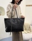 Fashion Black Pu Soft Embossed Large Capacity Shoulder Bag