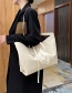 Fashion Off White Pu Soft Embossed Large Capacity Shoulder Bag