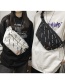 Fashion Black Letter-print Large-capacity Shoulder Bag