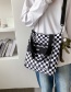 Fashion White Checkerboard Nylon Crossbody Bag