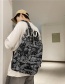 Fashion Cashew Flower Black Nylon Print Large Capacity Backpack