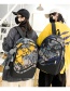 Fashion Dark Blue + Gray Frog Nylon Print Large Capacity Backpack