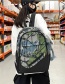 Fashion Green + Gray Frog Nylon Print Large Capacity Backpack