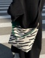 Fashion Khaki Striped Large-capacity Canvas Messenger Bag