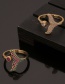 Fashion Color Zirconium Copper Inlaid Zirconium Fishtail Open Ring