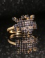 Fashion Black Zirconium Geometric Copper Inlaid Zirconium Ring