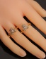Fashion White Zirconium Gold-plated Copper And Zirconium Love Bear Ring