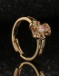 Fashion White Zirconium Gold-plated Copper And Zirconium Love Bear Ring