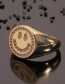 Fashion Gold Bronze Diamond Smiley Ring