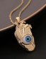 Fashion Gold Metal Geometric Eye Necklace