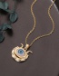 Fashion Gold Copper Gilded Eye Moon Necklace