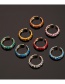 Fashion White Copper Inlaid Zirconium Oil Drop Pattern U-shaped Ring