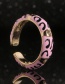 Fashion Coffee Color Copper Inlaid Zirconium Oil Drop Pattern U-shaped Ring