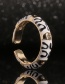 Fashion Yellow Copper Inlaid Zirconium Oil Drop Pattern U-shaped Ring