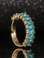 Fashion Small Zircon (green) Gold-plated Copper And Zirconium Geometric Ring