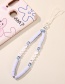 Fashion Sky Blue Soft Pottery Letter Wooden Beads Crystal Eye Phone Chain