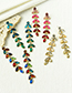 Fashion Color Alloy Diamond Branch Earrings