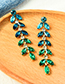 Fashion Blue Alloy Diamond Branch Earrings