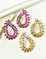 Fashion Champagne Alloy Diamond-studded Branch Pierced Earrings